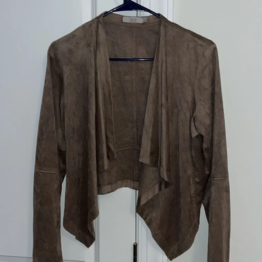 Brown OS One Size Women’s Ladies Faux Suede Cape Shawl M USA
